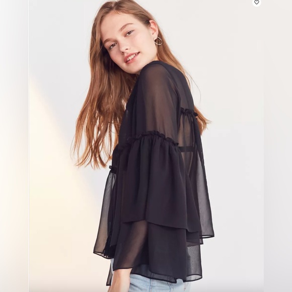 Ecote Chiffon Bell Sleeve Top from Urban Outfitters - Picture 3 of 7